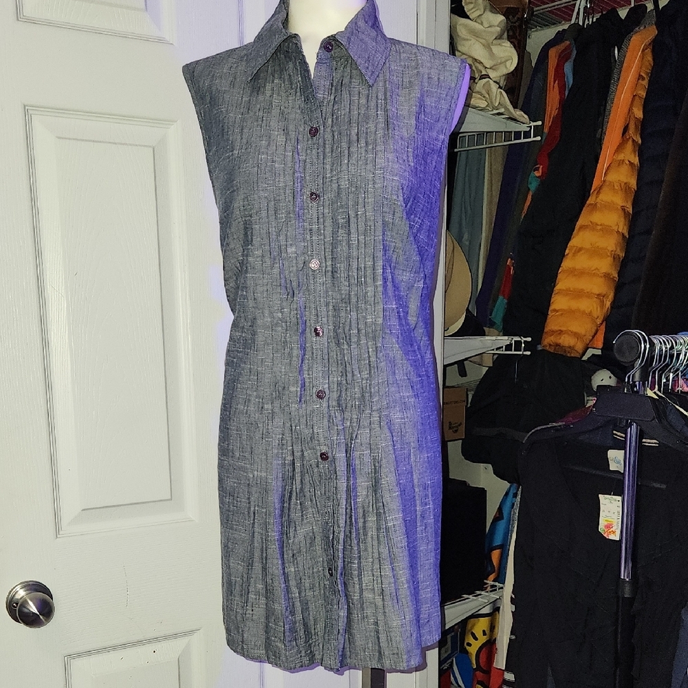 Sleeveless Gray Denim Dress